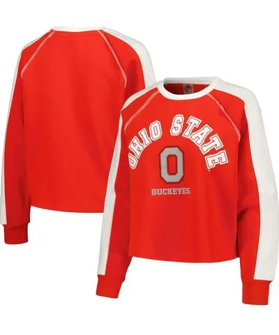 Gameday Couture Women's Gameday Couture Scarlet Ohio State Buckeyes Blindside RaglanÃÂ Cropped Pullover Sweatshirt